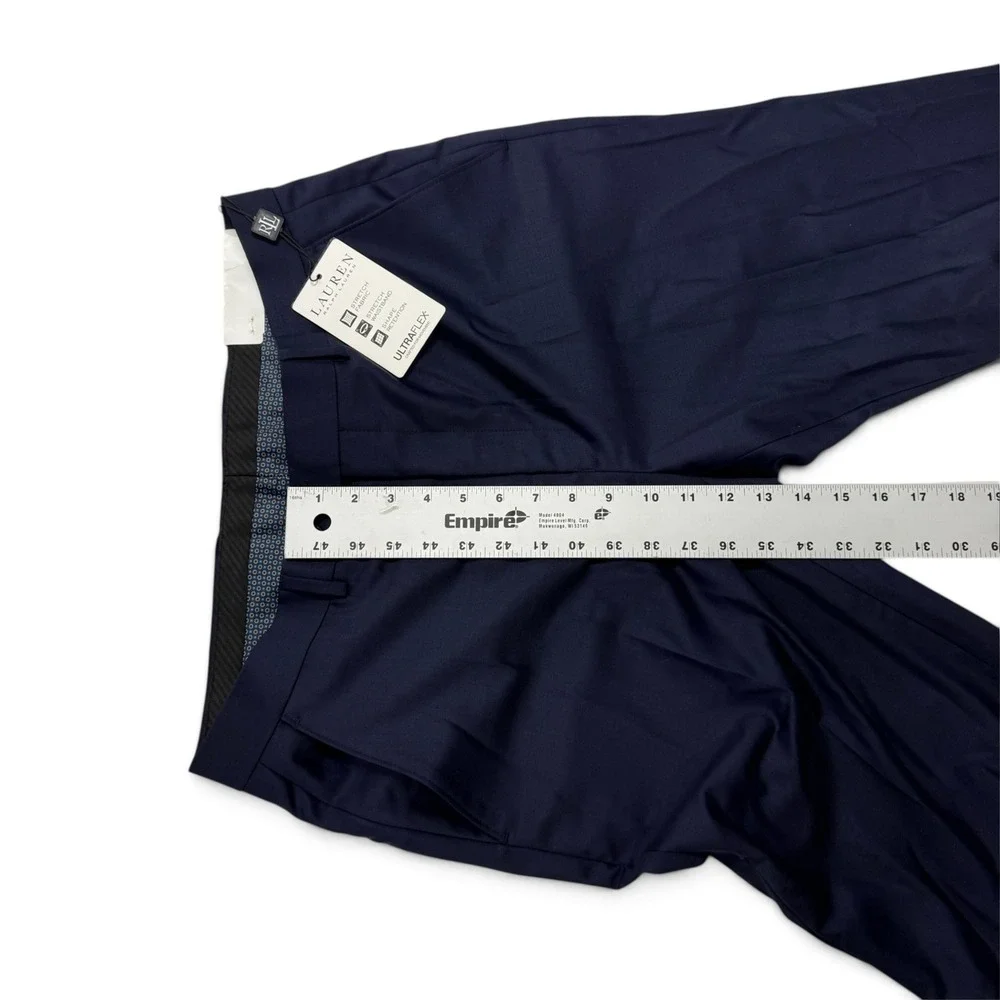 Lauren Ralph Lauren Men Edgewood Ultraflex Wool Suit Pants Navy Blue 34 x 32 NWT